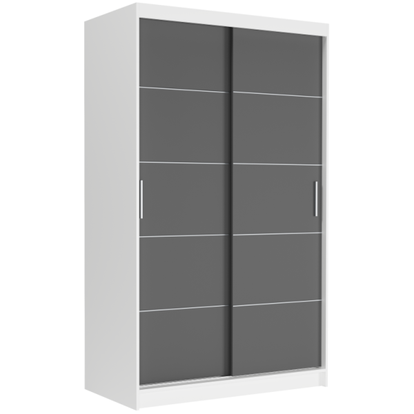 Szafa przesuwna 120 cm 2-drzwi szprosy FRAMIRE Vega IV biały antracyt 969564