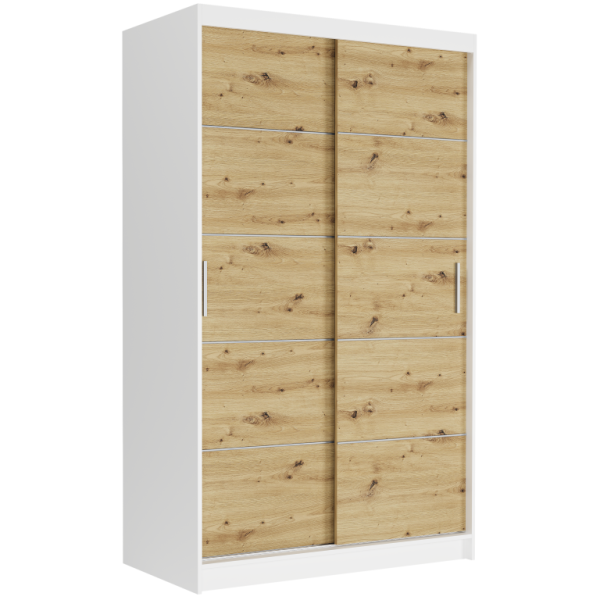 Szafa przesuwna 120 cm 2-drzwi szprosy FRAMIRE Vega IV biały artisan 969549