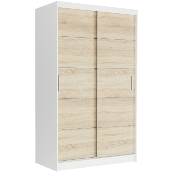 Szafa przesuwna 120 cm 2-drzwi szprosy FRAMIRE Vega IV biały sonoma 969560