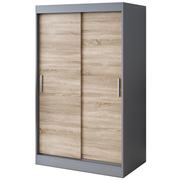 Szafa przesuwna 120x200 Gold , Antracyt mat / Dąb Sonoma 629888