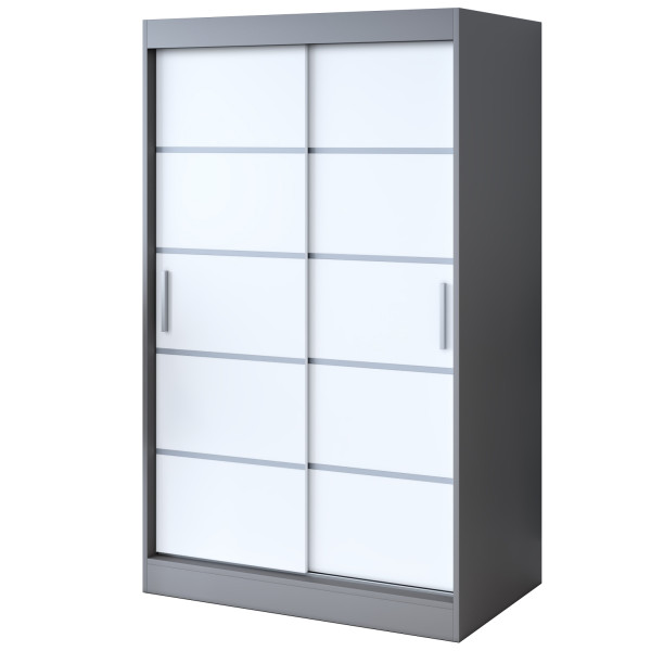 Szafa przesuwna 120x200 Nina , Antracyt mat / Biały mat 629883