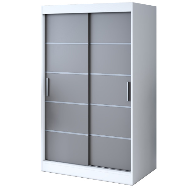 Szafa przesuwna 120x200 Nina , Biały mat / Antracyt mat 629856