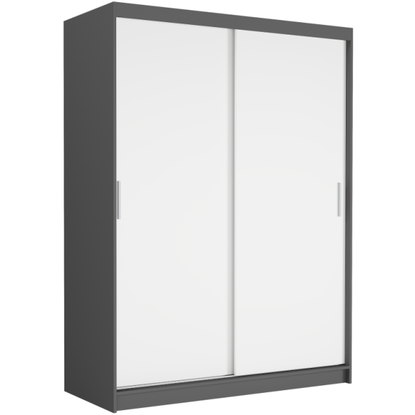 Szafa przesuwna 150 cm 2-drzwi FRAMIRE Rivano III antracyt biały 966377