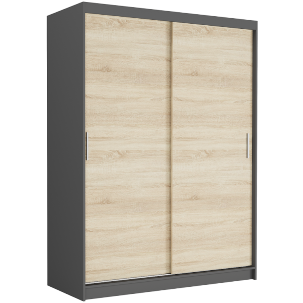 Szafa przesuwna 150 cm 2-drzwi FRAMIRE Rivano III antracyt sonoma 966374