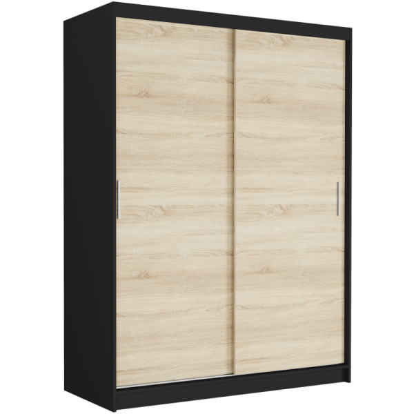 Szafa przesuwna 150 cm 2-drzwi FRAMIRE Rivano III czarny sonoma 966340