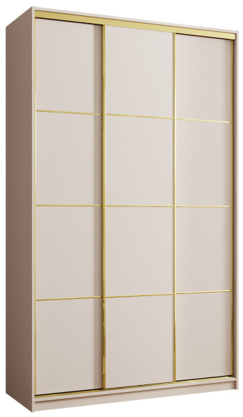 Szafa przesuwna 150 cm GOLD NEW MAX beżowa wysoka szafa do sypialni 671364
