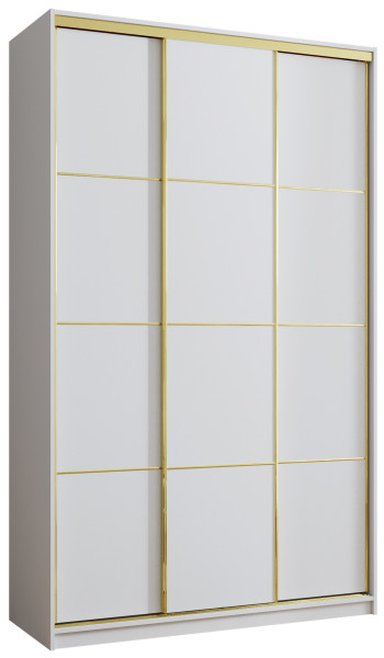 Szafa przesuwna 150 cm GOLD NEW MAX biała wysoka szafa do sypialni 671492