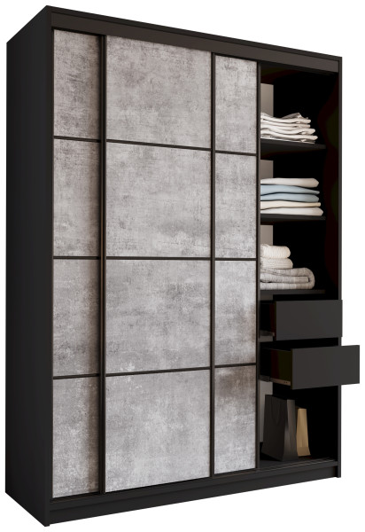 Szafa przesuwna 150 cm LOFT beton drążek 527319