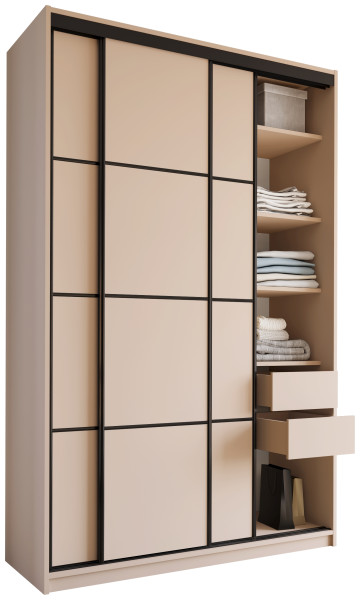 Szafa przesuwna 150 cm LOFT MAX z półkami beż 527181