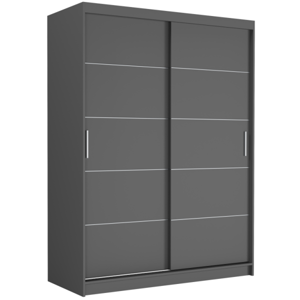 Szafa przesuwna 150 cm szprosy FRAMIRE Rivano IV antracyt antracyt 966378