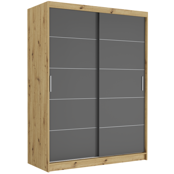 Szafa przesuwna 150 cm szprosy FRAMIRE Rivano IV artisan antracyt 966390