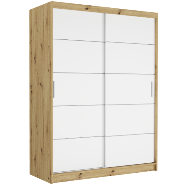 Szafa przesuwna 150 cm szprosy FRAMIRE Rivano IV artisan biały 966366