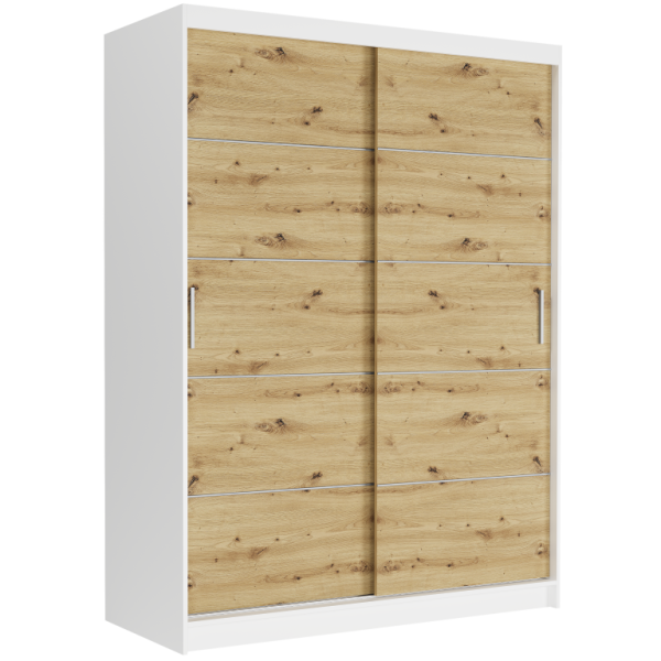 Szafa przesuwna 150 cm szprosy FRAMIRE Rivano IV biały artisan 966386