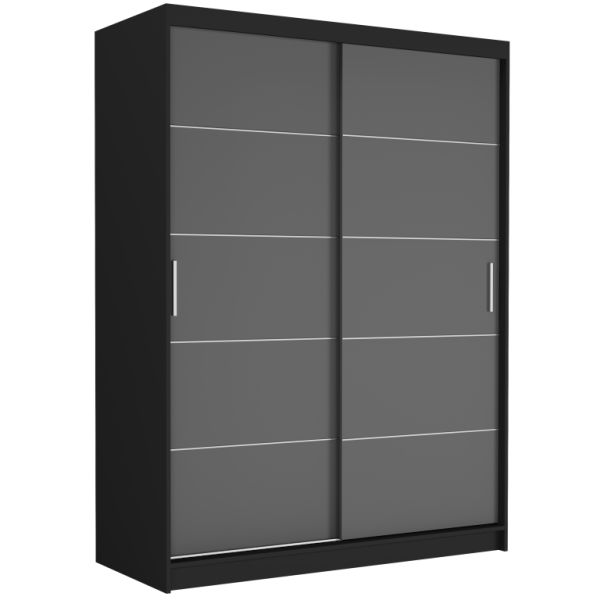 Szafa przesuwna 150 cm szprosy FRAMIRE Rivano IV czarny antracyt 966337
