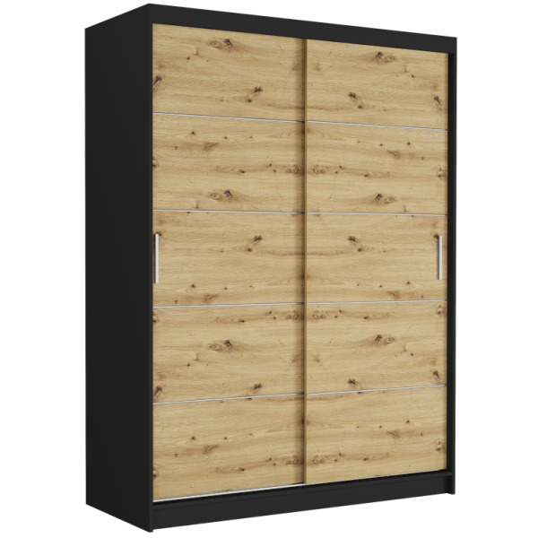 Szafa przesuwna 150 cm szprosy FRAMIRE Rivano IV czarny artisan 966367