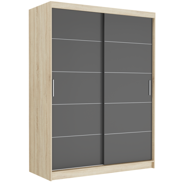 Szafa przesuwna 150 cm szprosy FRAMIRE Rivano IV sonoma antracyt 966363