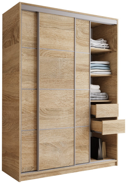 Szafa przesuwna 150 cm TOP dąb sonoma 245538