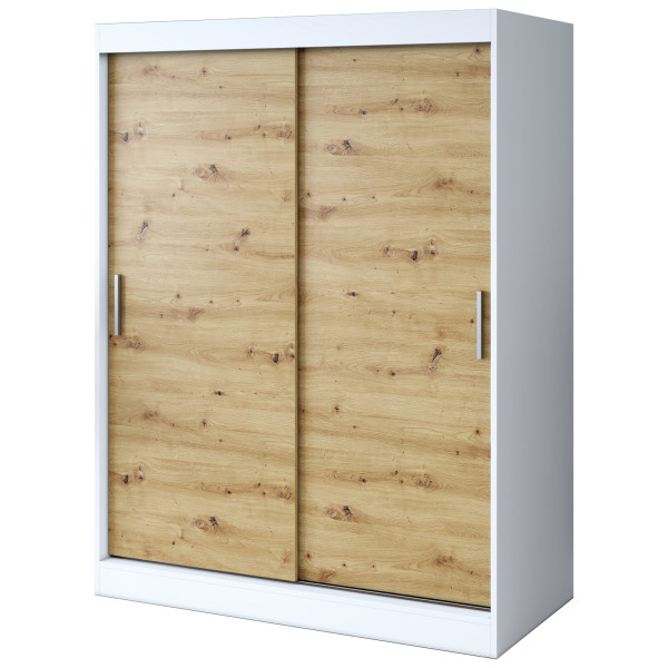 Szafa przesuwna 150x200 Gold , Biały mat / Dąb Artisan 629892