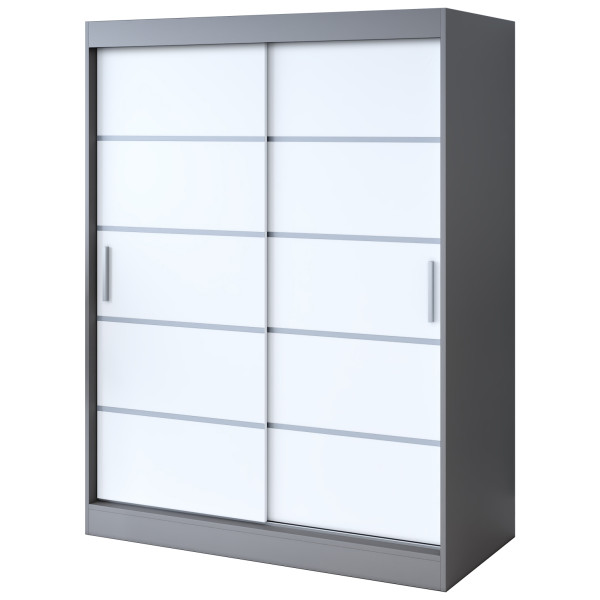 Szafa przesuwna 150x200 Nina , Antracyt mat / Biały mat 630157