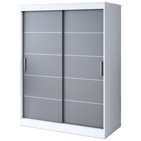 Szafa przesuwna 150x200 Nina , Biały Mat / Antracyt mat 629903