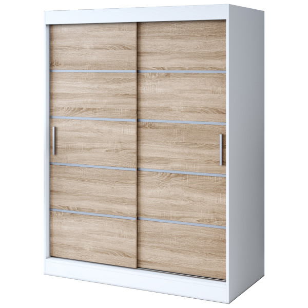 Szafa przesuwna 150x200 Nina , Biały Mat / Dąb Sonoma 630017