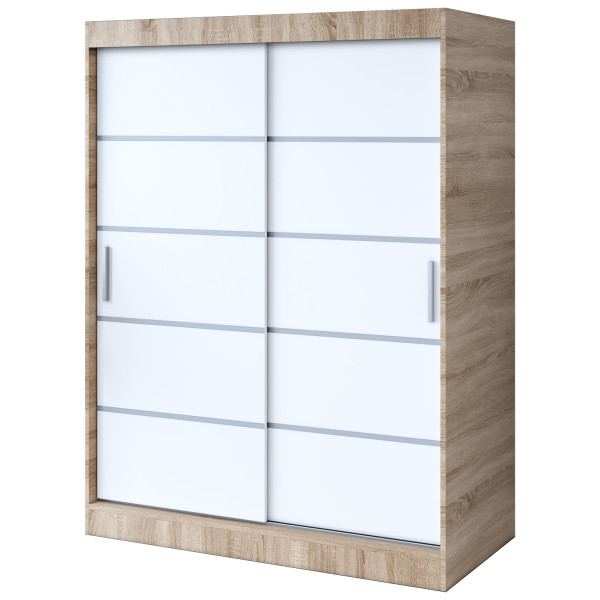 Szafa przesuwna 150x200 Nina , Dąb Sonoma / Biały mat 630380