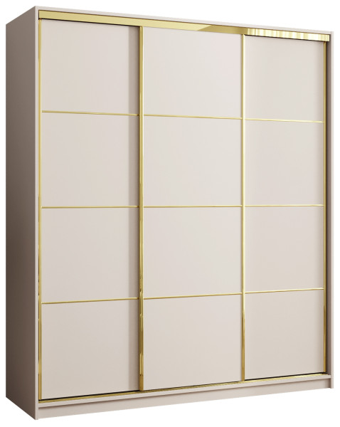 Szafa przesuwna 180 cm GOLD NEW trzydrzwiowa garderoba do sypialni szuflady 671472