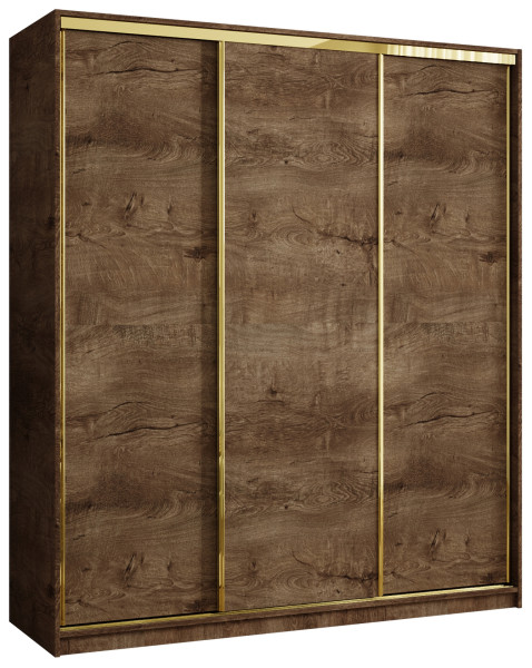Szafa przesuwna 180 cm GOLD NEW trzydrzwiowa garderoba do sypialni szuflady 671352