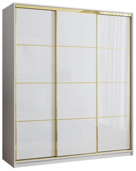 Szafa przesuwna 180 cm GOLD NEW wysoki połysk biała 249001