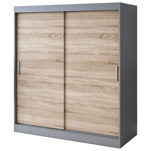 Szafa przesuwna 180x200 Gold , Antracyt mat / Dąb Sonoma 629826