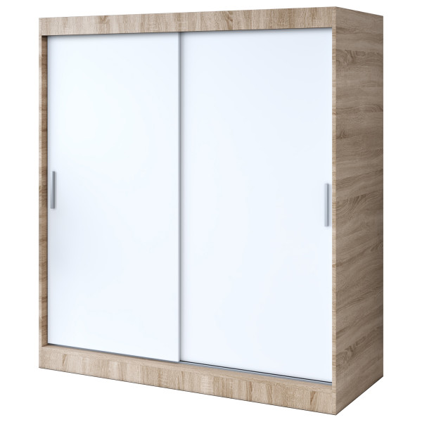 Szafa przesuwna 180x200 Gold , Dąb Sonoma / Biały mat 630381