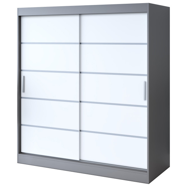 Szafa przesuwna 180x200 Nina , Antracyt mat / Biały mat 629817