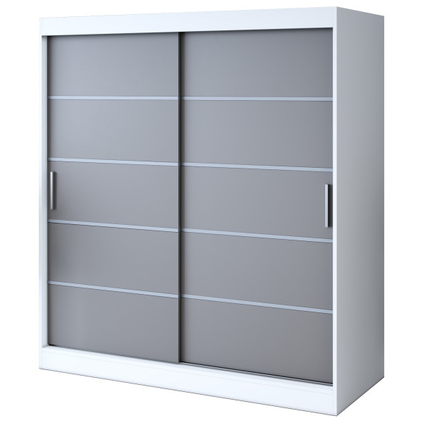 Szafa przesuwna 180x200 Nina , Biały mat / Antracyt mat 629963
