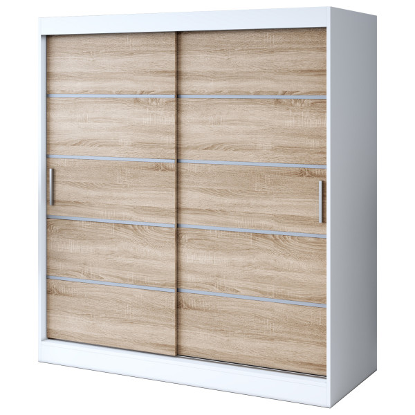 Szafa przesuwna 180x200 Nina , Biały mat / Dąb Sonoma 629954