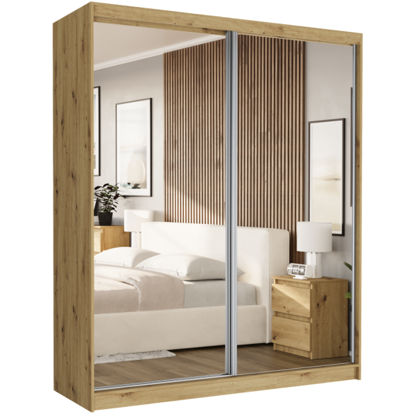 Szafa przesuwna 183 cm z 2 lustrami FRAMIRE Luna II artisan 963065