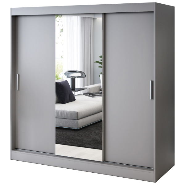 Szafa przesuwna 1x Lustro 200x200 Hugo , Antracyt mat 630004