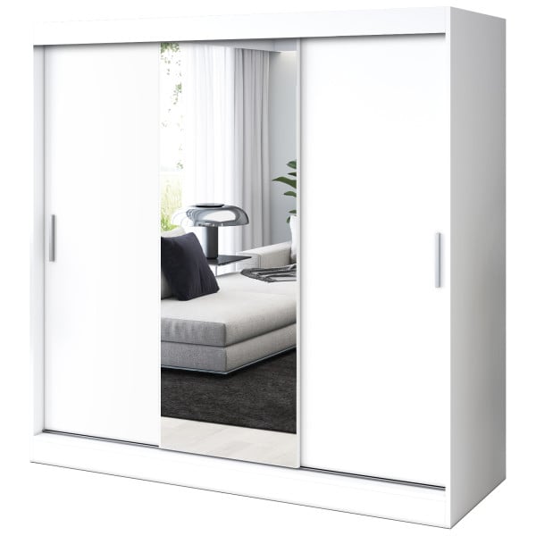 Szafa przesuwna 1x Lustro 200x200 Hugo , Biały mat 629730