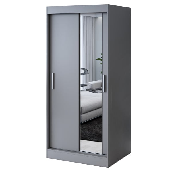 Szafa przesuwna 1x Lustro 90x200 Hugo, Antracyt mat 629977
