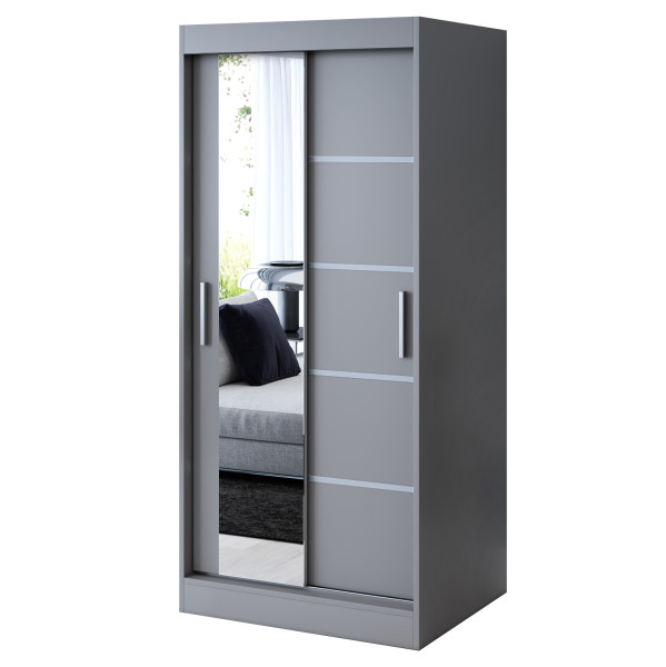 Szafa przesuwna 1x Lustro 90x200 Ralf, Antracyt mat 630194