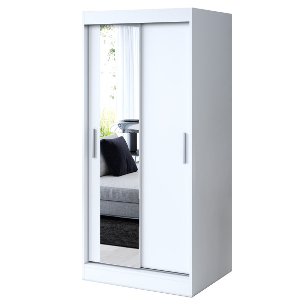 Szafa przesuwna 1x Lustro 90x200 Sofia, Biały Mat 629941