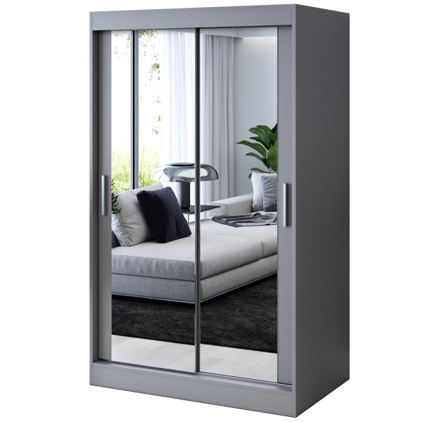 Szafa przesuwna 2 x Lustro 120x200 Karl , Antracyt mat 629773