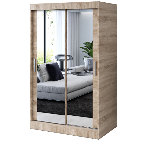Szafa przesuwna 2 x Lustro 120x200 Karl , Dąb Sonoma 748889