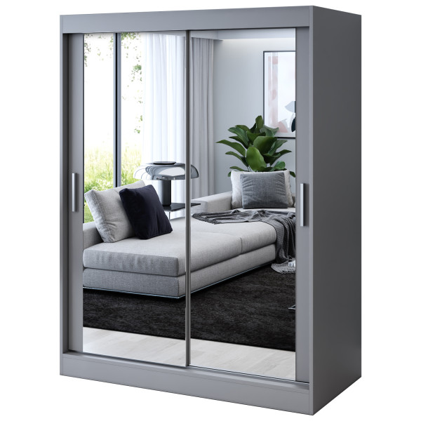 Szafa przesuwna 2 x Lustro 150x200 Karl , Antracyt mat 629842