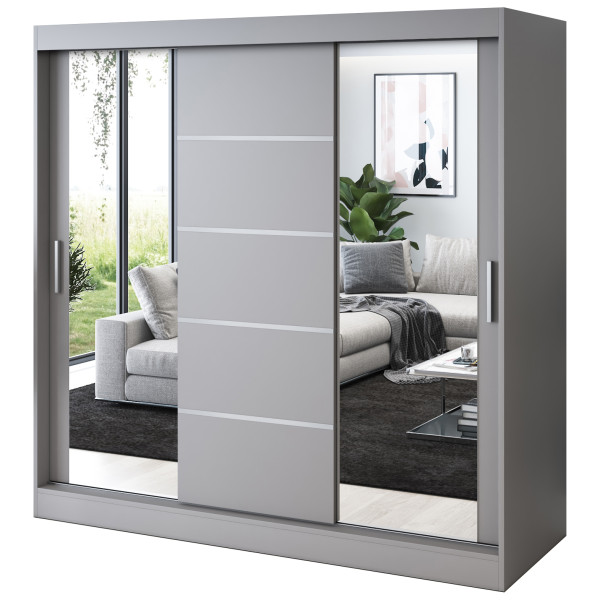 Szafa przesuwna 2 x Lustro 200x200 Ralf , Antracyt mat 630153