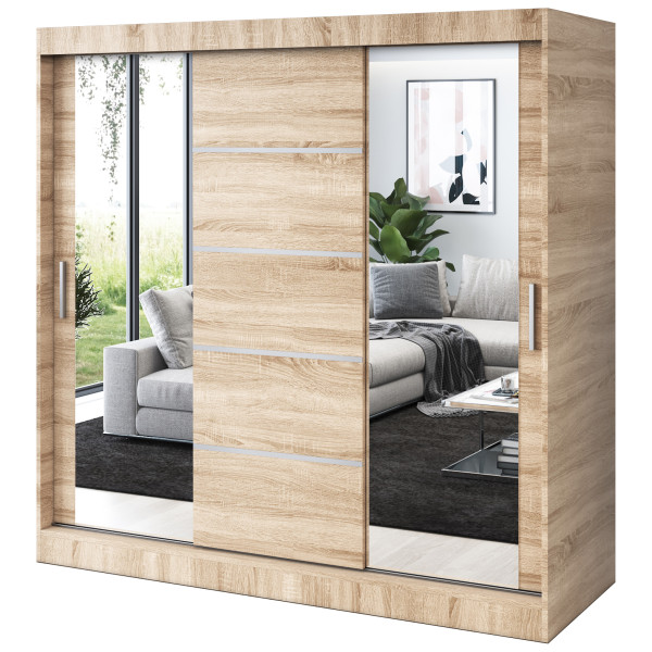 Szafa przesuwna 2 x Lustro 200x200 Ralf , Dąb Sonoma 629964