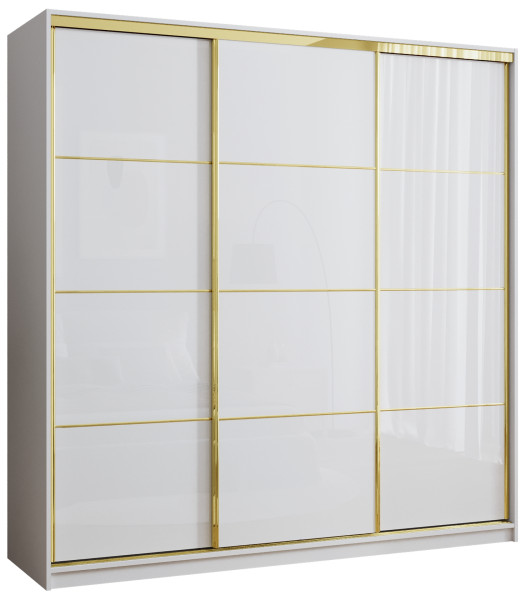 Szafa przesuwna 200 cm GOLD NEW biała połysk 249004