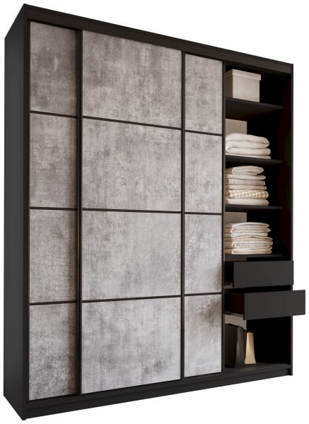 Szafa przesuwna 200 cm LOFT MAX z półkami 527298