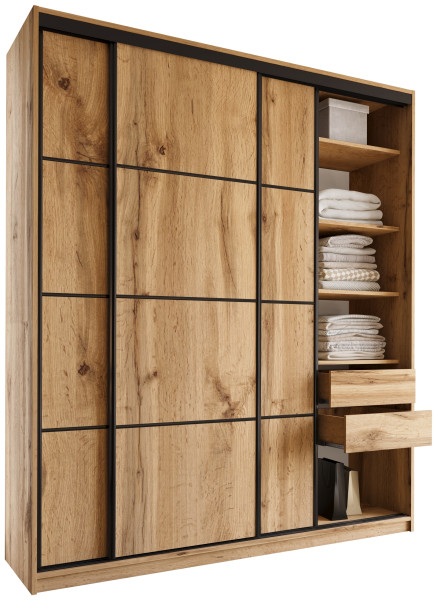 Szafa przesuwna 200 cm LOFT MAX z szufladami 527274