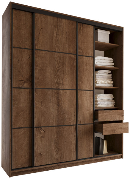 Szafa przesuwna 200 cm LOFT MAX z szufladami 527324