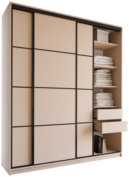 Szafa przesuwna 200 cm LOFT MAX z szufladami 527358